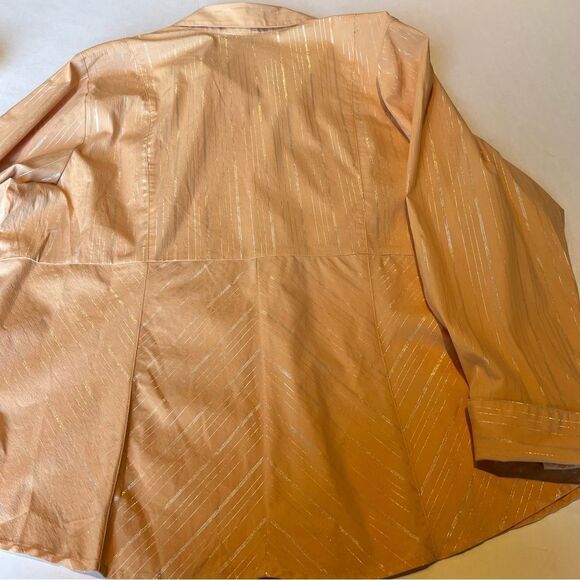 Lane Bryant Women's Button blouse long sleeve Size 18/20 Pastel Orange - Picture 11 of 11